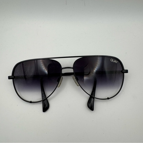 Quay x Desi High Key Mini Black Frame Fade Lens Aviator Shape Women’s Unisex - Picture 2 of 12